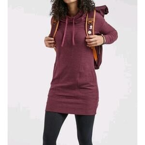 Toad & Co Intermosso Hooded Sweatshirt Dress L Red Outdoor Gorpcore